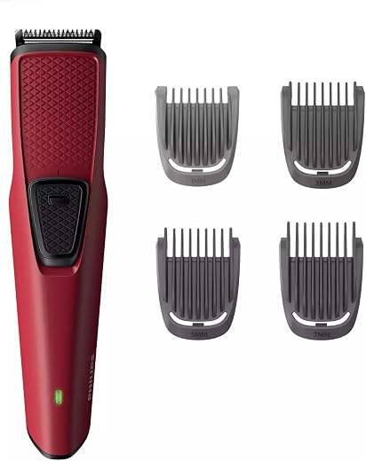 Philips Battery Powered BT1235/15 Skin-friendly Beard trimmer for Men Dura Power Technology, Cordless Rechargeable with US...