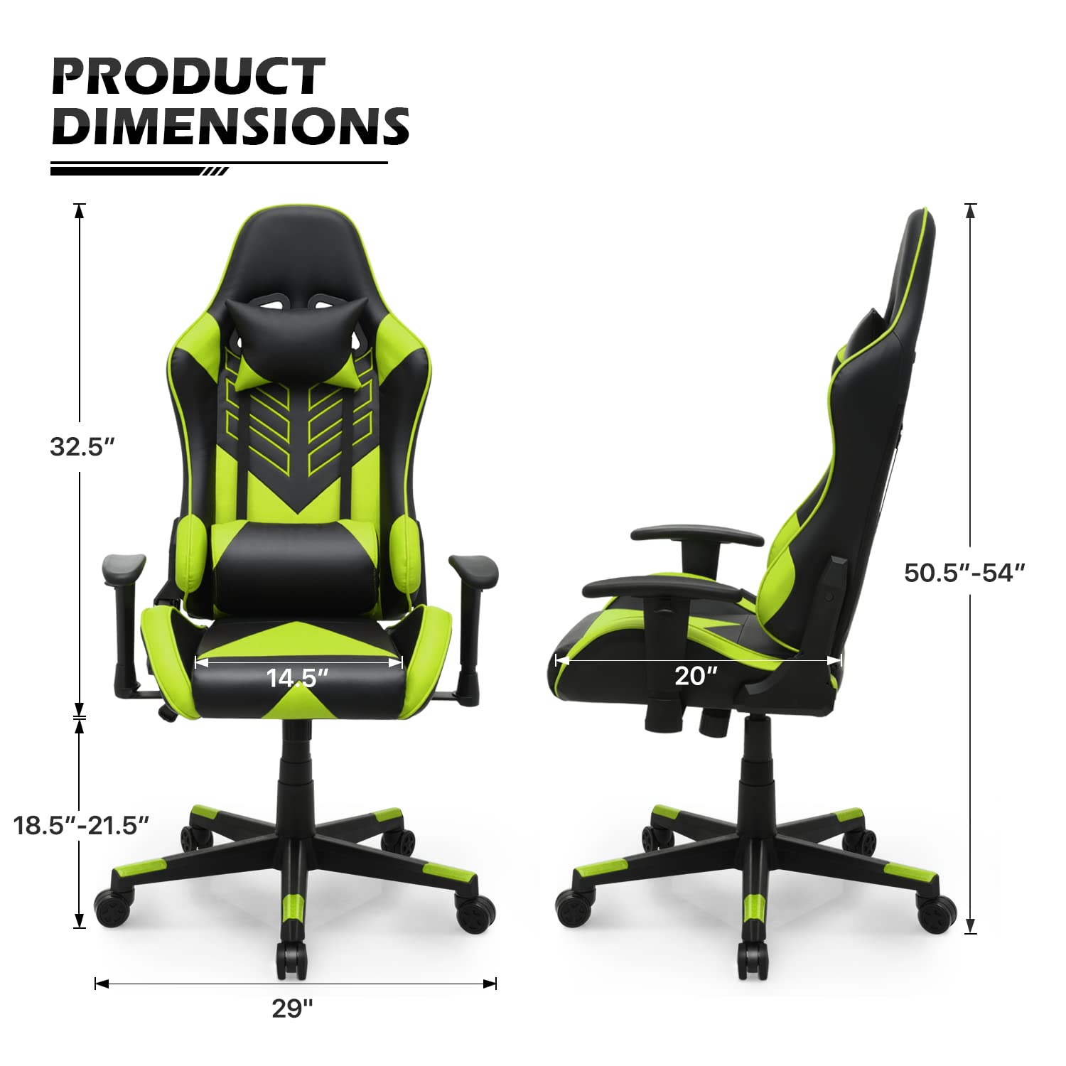 MoNiBloom Ergonomic Racing Style Gaming Chair, Reclining - Main Image