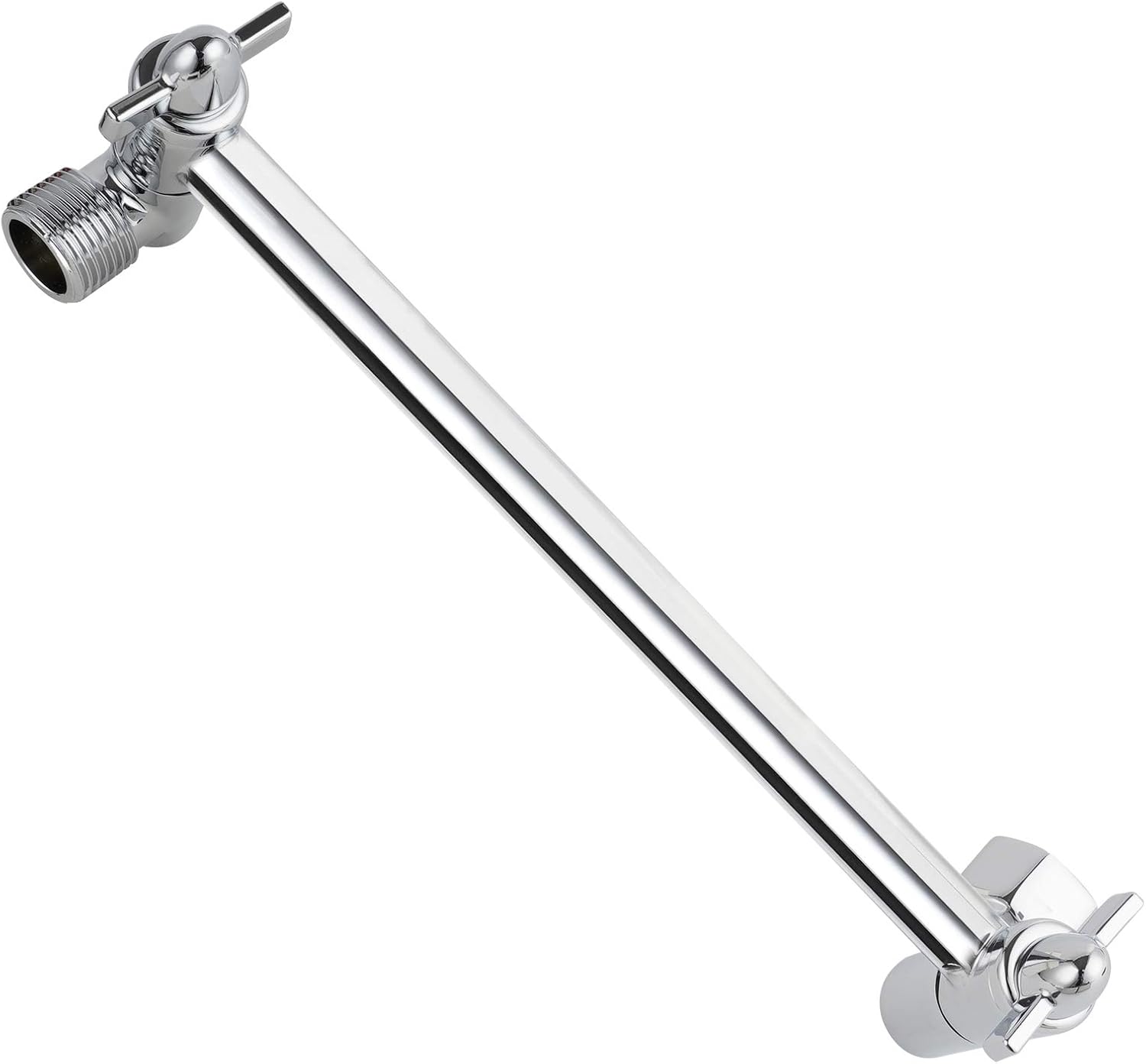 8 Inch Solid Brass Adjustable Shower Head Extension Arm Flexible Height & Angle Shower Arm Extender with Lock Joints, Universal Connection Solid Brass Shower Extension Arm, Chrome Finish