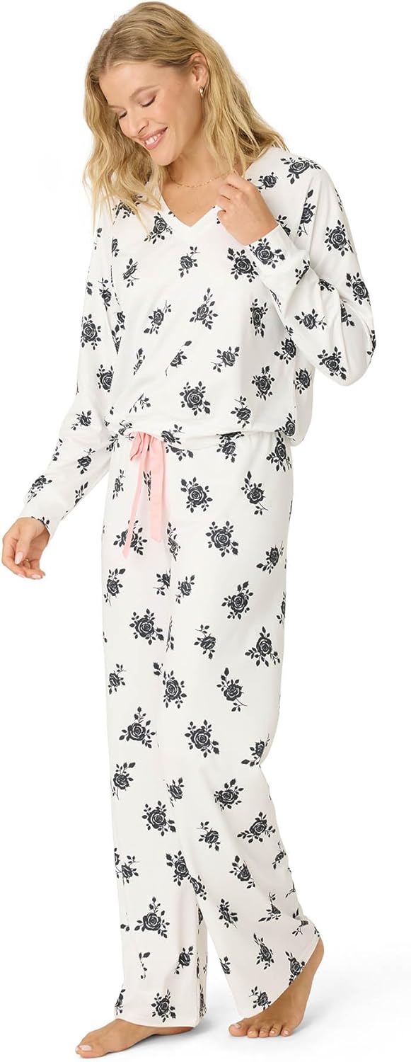 PJ Salvage womens [Amazon Exclusive] Cloud Jersey Open-bottom Pajama 2-piece Pj Set - Image 4