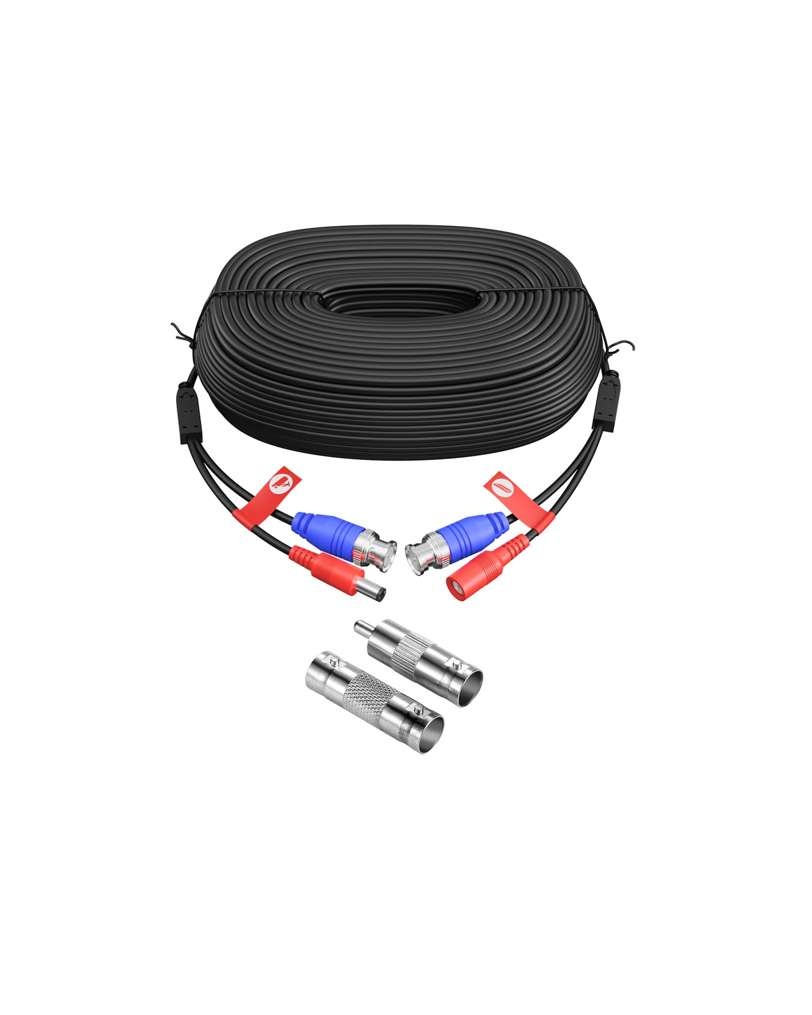 ZOSI Cable de Video y Alimentación 30 M /100 Pies BNC Extensión para CCTV Kit Cámaras Vigilancia Seguridad DVR de 960H/720P/960P/1080P (1 Pack Negro)