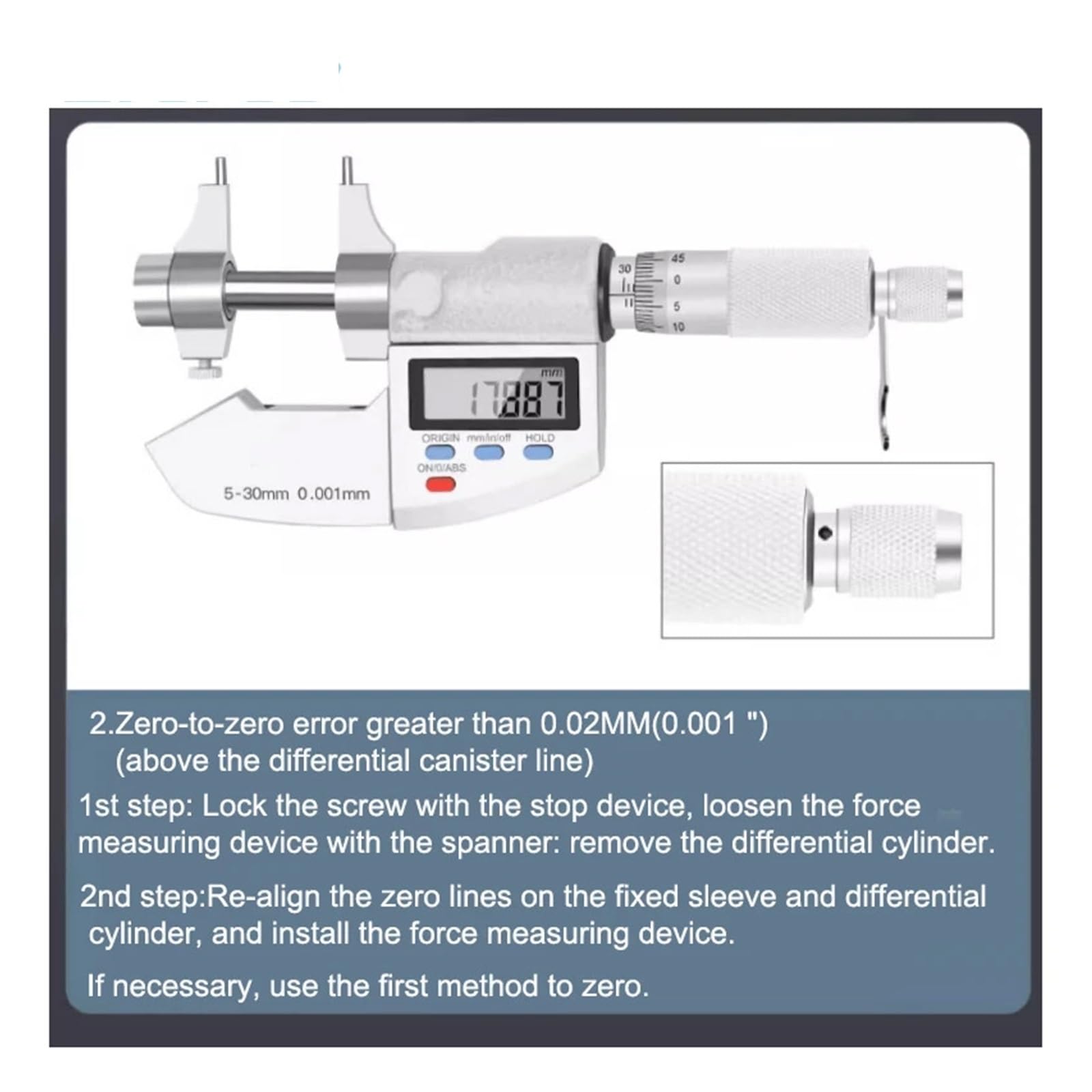Wodoodporny cyfrowy mikrometr suwmiarka IP65 5-30/25-50mm 0,001mm Elektroniczny narzędzia pomiarowe Testowanie średnicy(25-50MM)