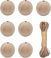 Vista 12 de INSPIRELLE 4500 cuentas de madera natural de 0.236 pulgadas (0.236 in), cuentas sueltas de madera redondas sin terminar, cuentas espaciadoras