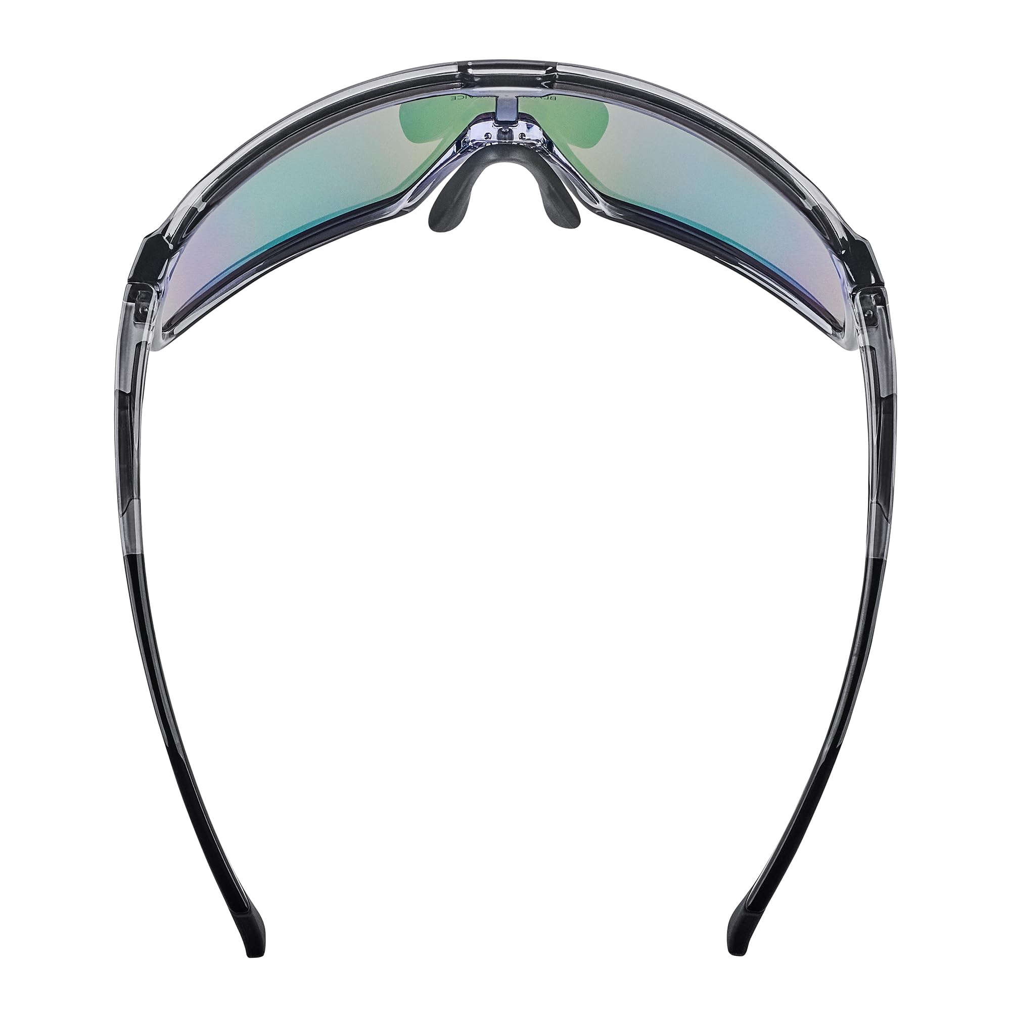 Black Crevice Gafas deportivas negras I Gafas unisex con lentes cilíndricas + funda y bolsa de microfibra I Gafas deportivas con 100% protección UV I Gafas deportivas con almohadillas nasales de goma