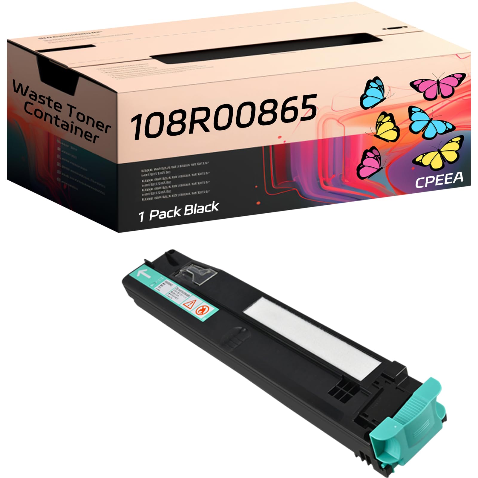 Compatible for Xerox 108R00865 Waste Toner Container Work for Xerox Phaser 7500 Phaser 7500DN Phaser 7500DT Printers, with Chip, High Yield 50000 Pages, Clear Printing (Black)