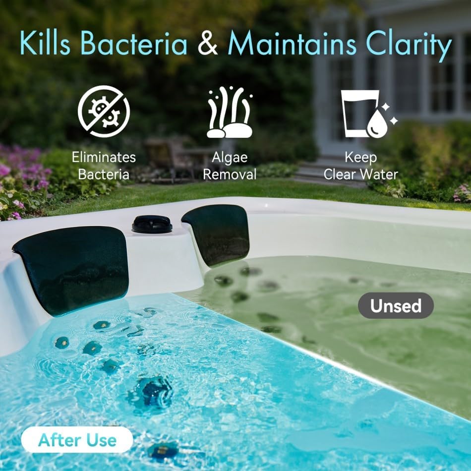 Miniatura 6 de Gránulos de bromación para jacuzzis y spas - Concentrado de bromación de disolución rápida, desinfectante de spa de bajo olor, restaura la claridad,