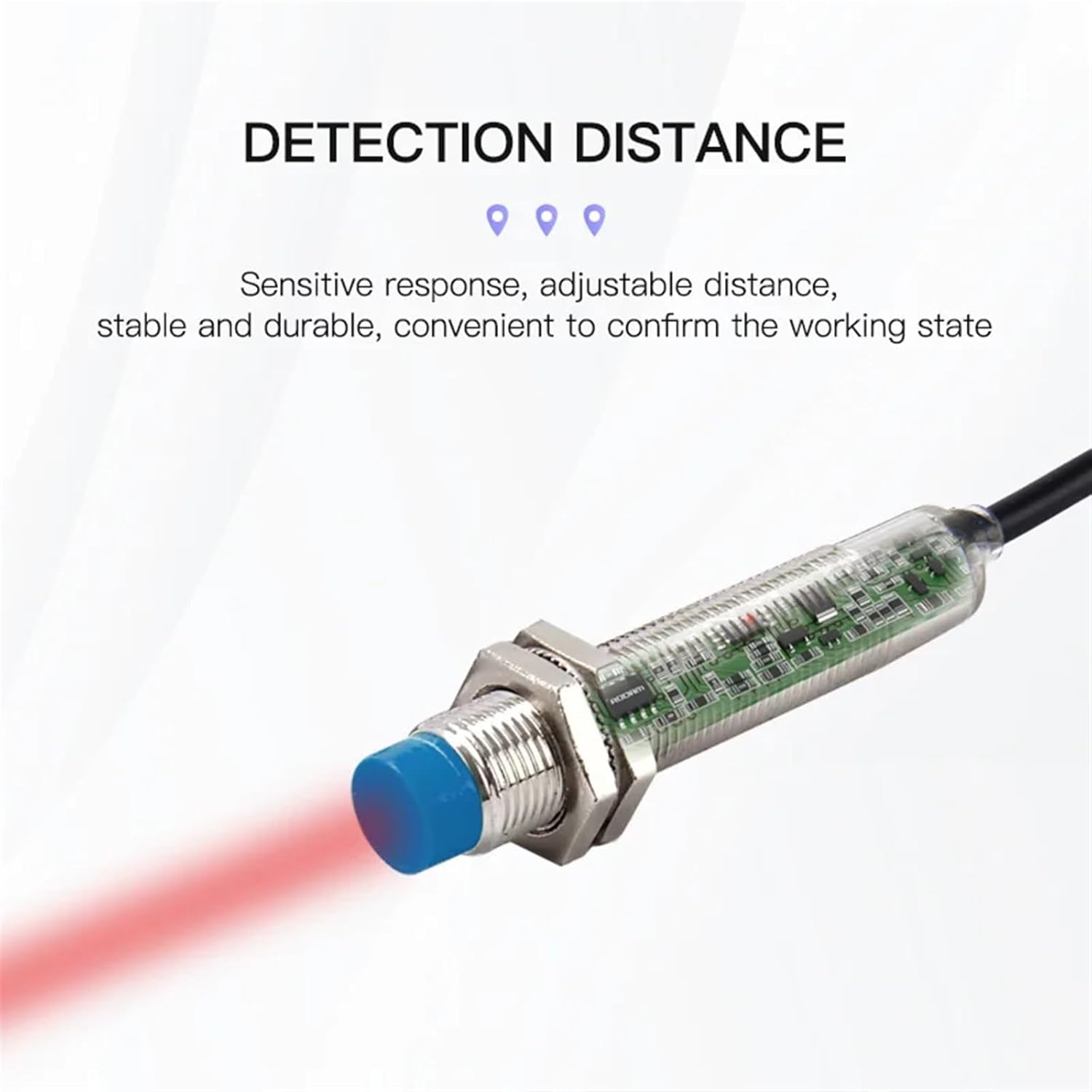 M12 Metal Induction Proximity Switch 3 Wires 24V Normally Open LJ12A3-4-Z/BX Inductive NPN Sensor Common Types Economical (Color : Non Embedded, Size : 3 Wires NPN_Normally Open)