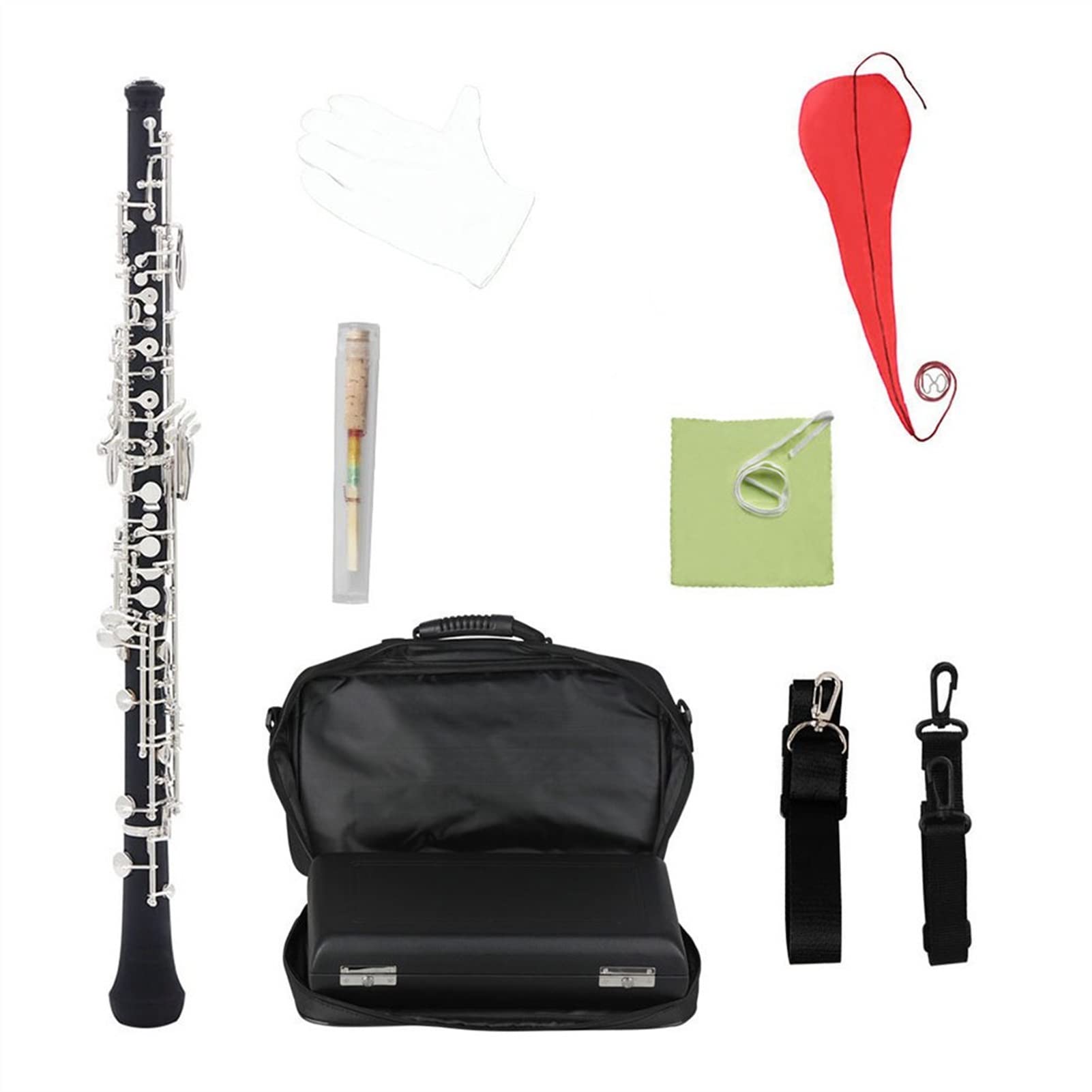 Strumento Oboe Strumento con Tastiera Argentato in Argento in Argento in Argento Style Style Plated Style Plated Style Plus con Gli Accessori Principiante di Oboe