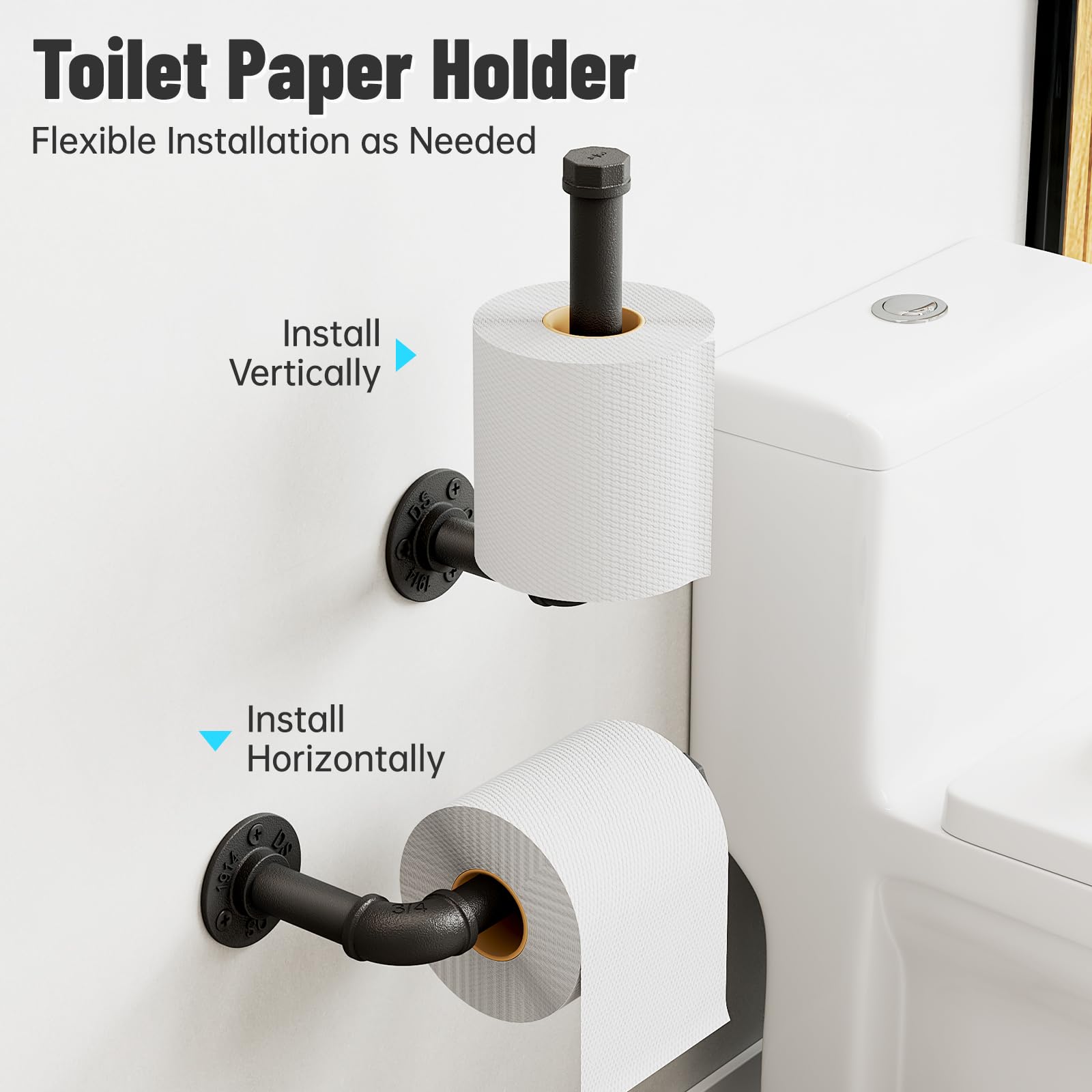 NiHome Lot de 10 barres porte-serviettes de salle de bain en forme de tuyau