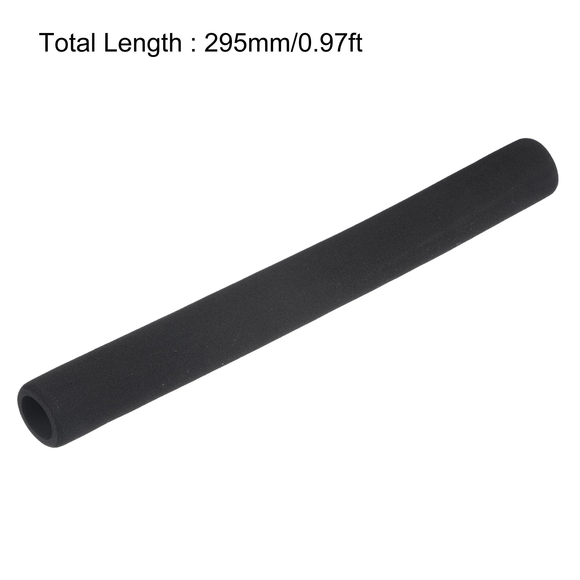 sourcing map Espuma Tubería para Manija Agarre Soporte, Tubo Aislamiento, 20mm ID 30mm OD 295mm Longitud Negro 2uds
