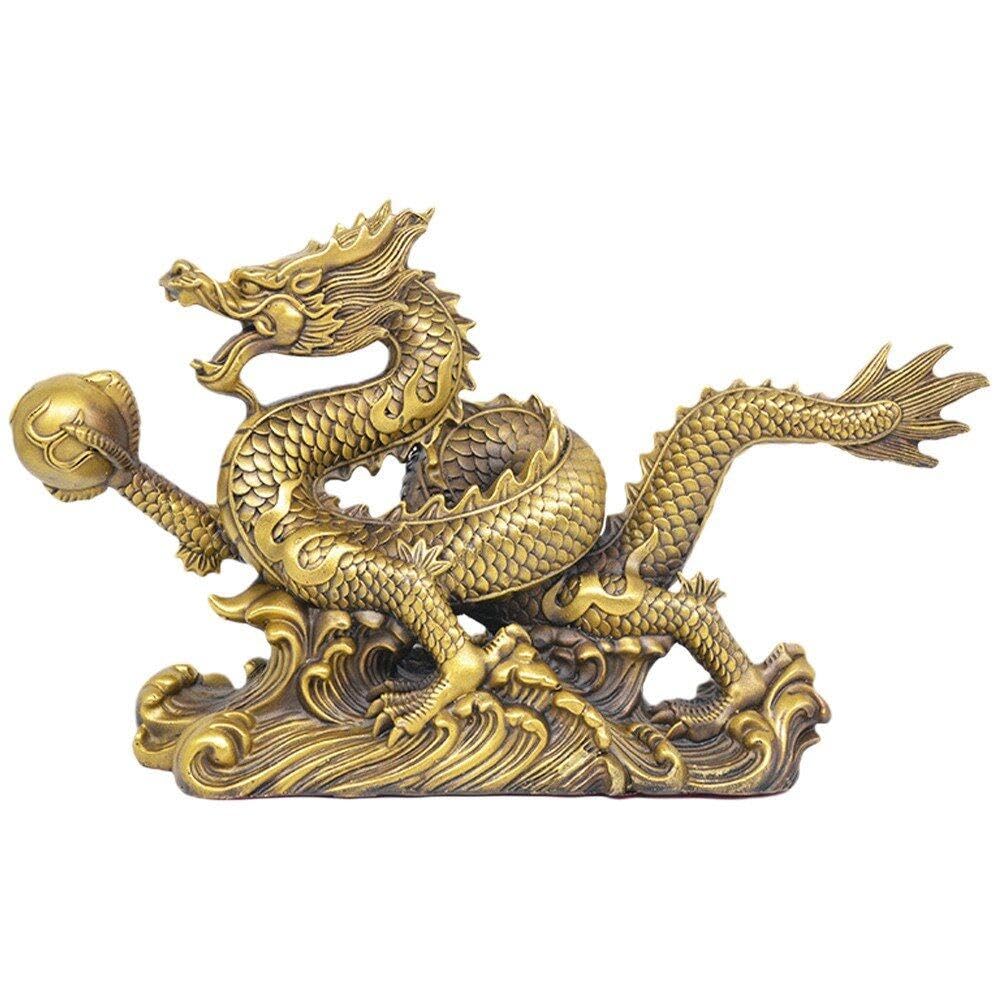 Figurine Dragon Chinois Feng Shui, ornement de richesse et statue de bureau