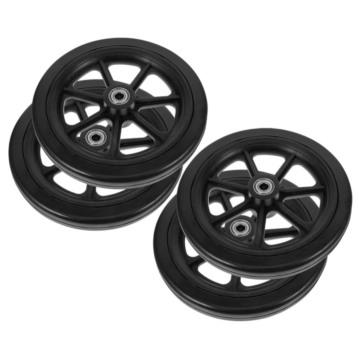 HOMSFOU 2 Pares Ruedas Delanteras de Pvc Silla de Ruedas de Repuesto para Metal Accesorios Duraderos andadores para Carrito de Compras y Uso Diario