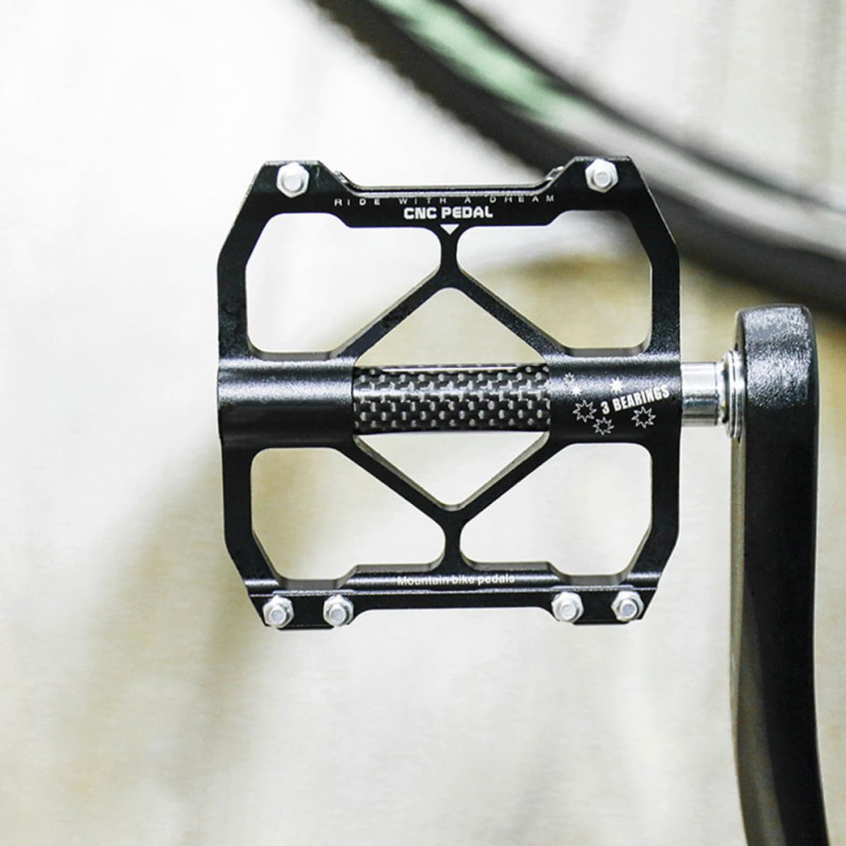 Pedale Bicicletta in Lega di Alluminio con Cuscinetto, Nero