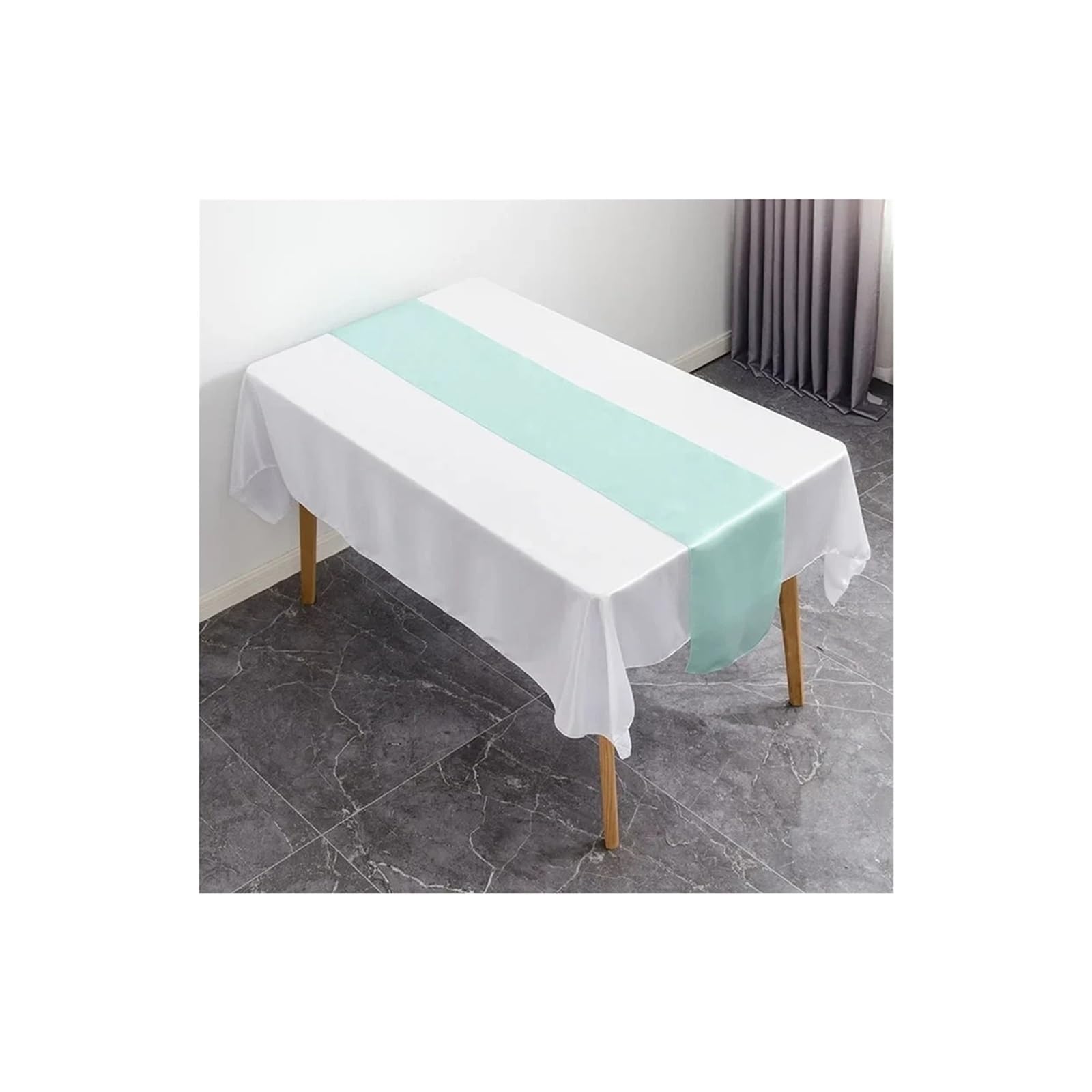 Table Runner 6PCS Table Runner Satin Shiny Colour Wedding Decoration Hotel Birthday Party Show Banquet(Tiffani)