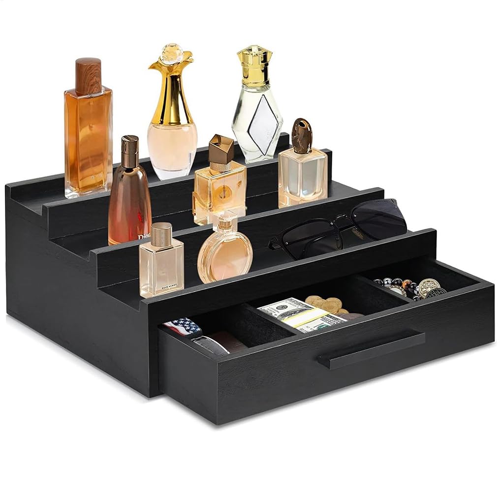 Organizador Elegante de Estante de exhibición Perfume para colección fragancias, Organizador Soporte Perfume para Madera