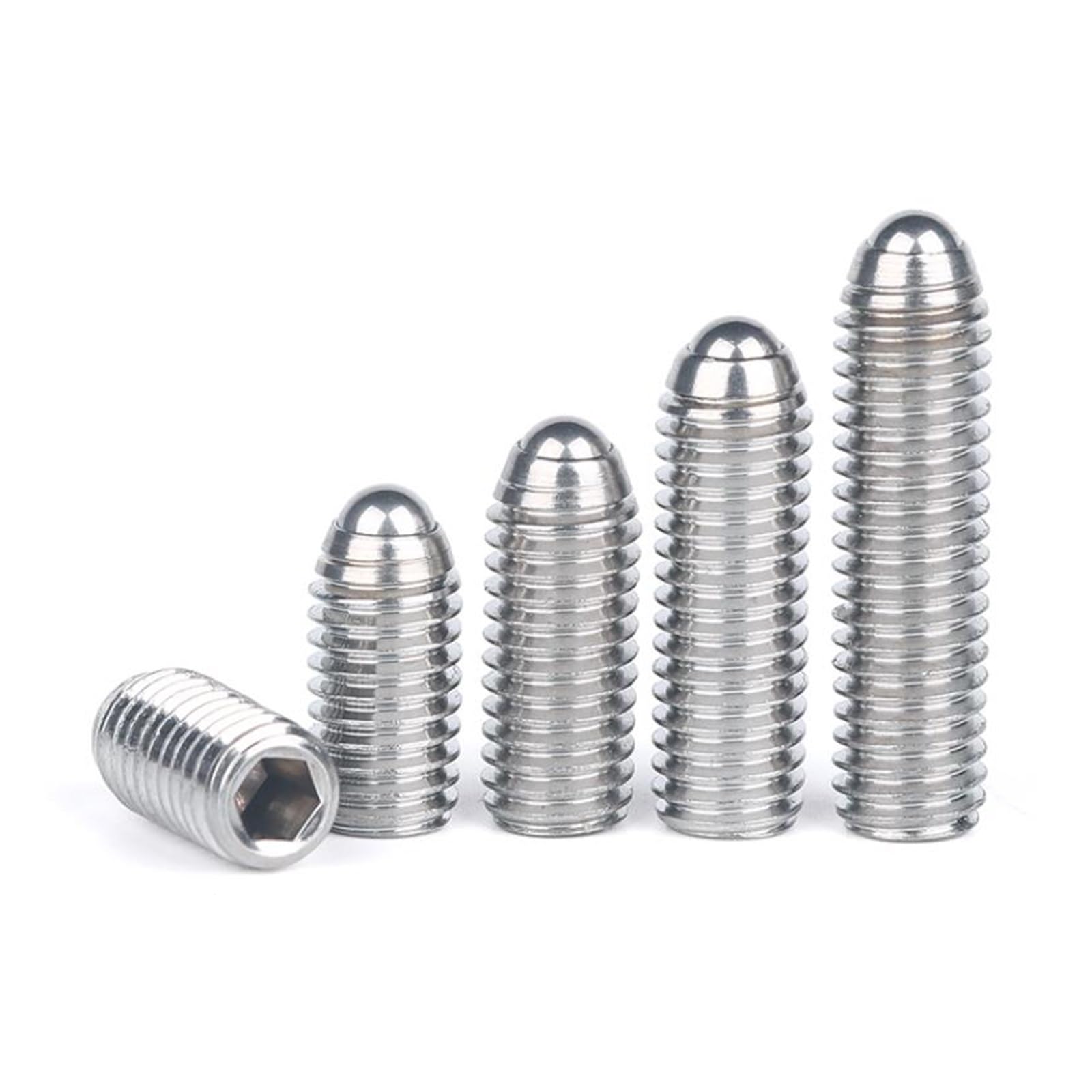 304 Stainless Steel Hex Socket Spring Plunger | M3 For Positioning: Ball Point Hex Socket Spring Plunger Grub 304 SS 10 pcs(10mm)