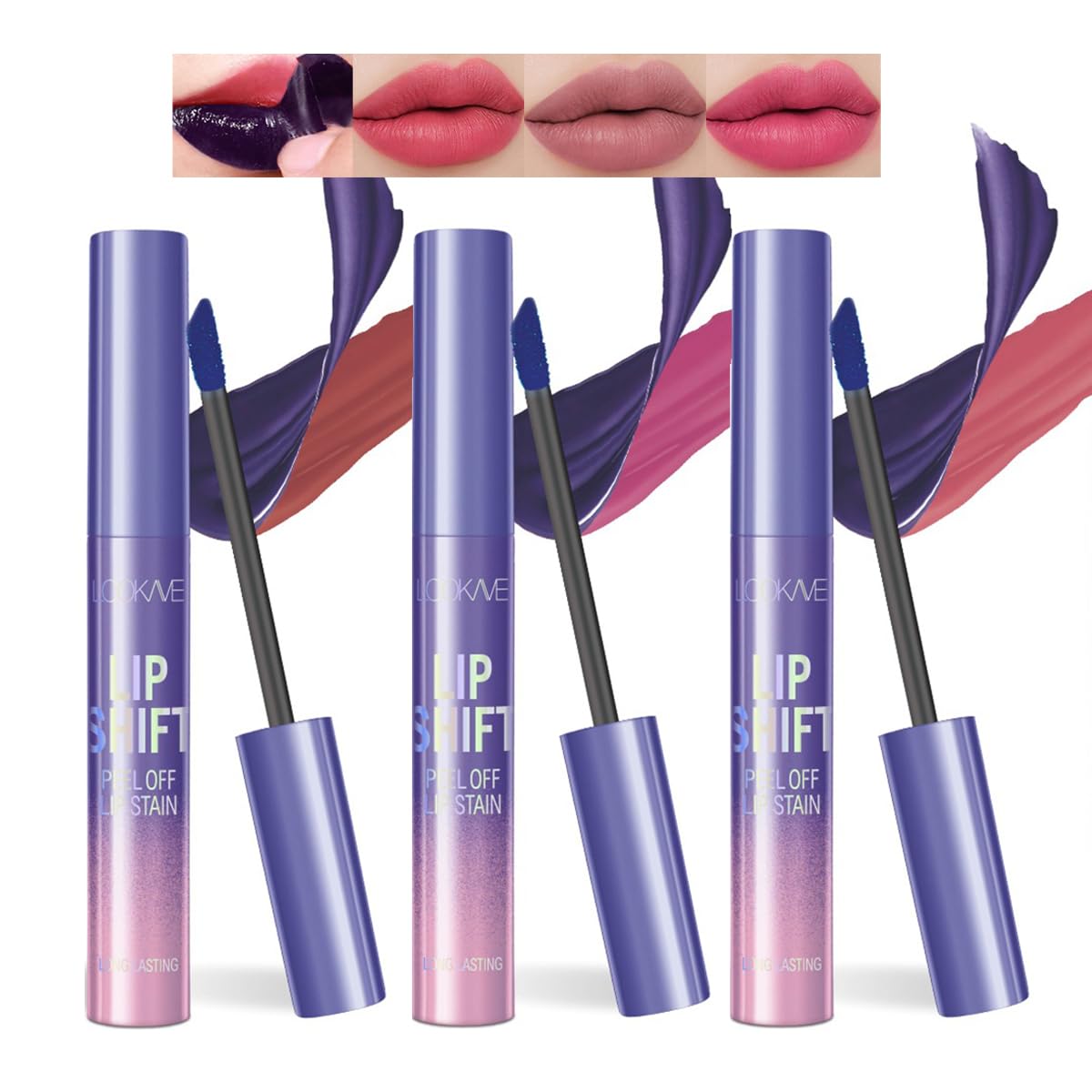 3Pcs Peel Off Lip Liner Stain Set - Long-Lasting,Smudge-Proof, Waterproof Nude Matte Lip Tint, Non-Fading Peel Off Lip Color, Effortless Precision & Full Coverage red 1 Fl Oz (Pack of 3)