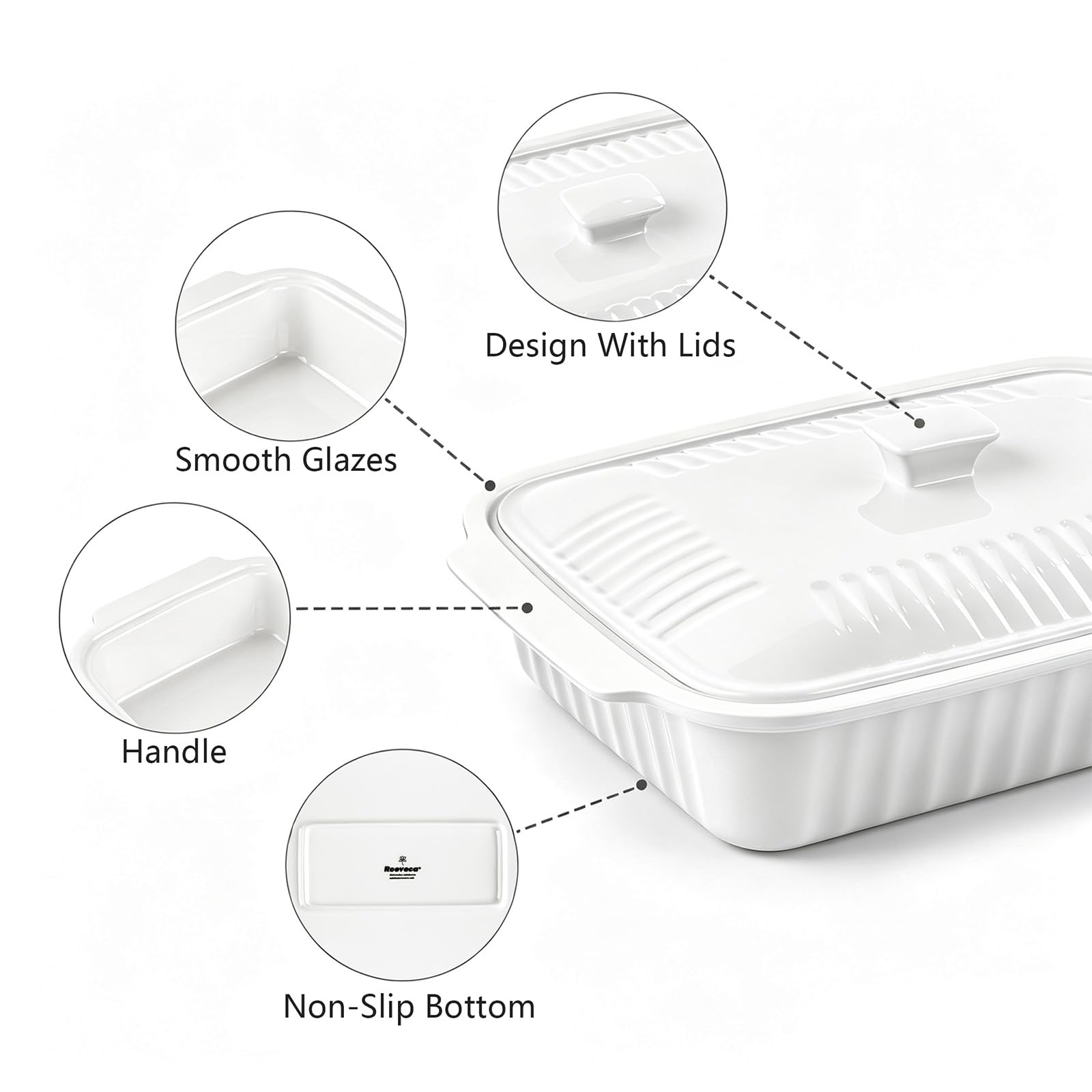 Amazon.com: Large Baking Dish with Lid,5.5 Quart Lasagna Pan with