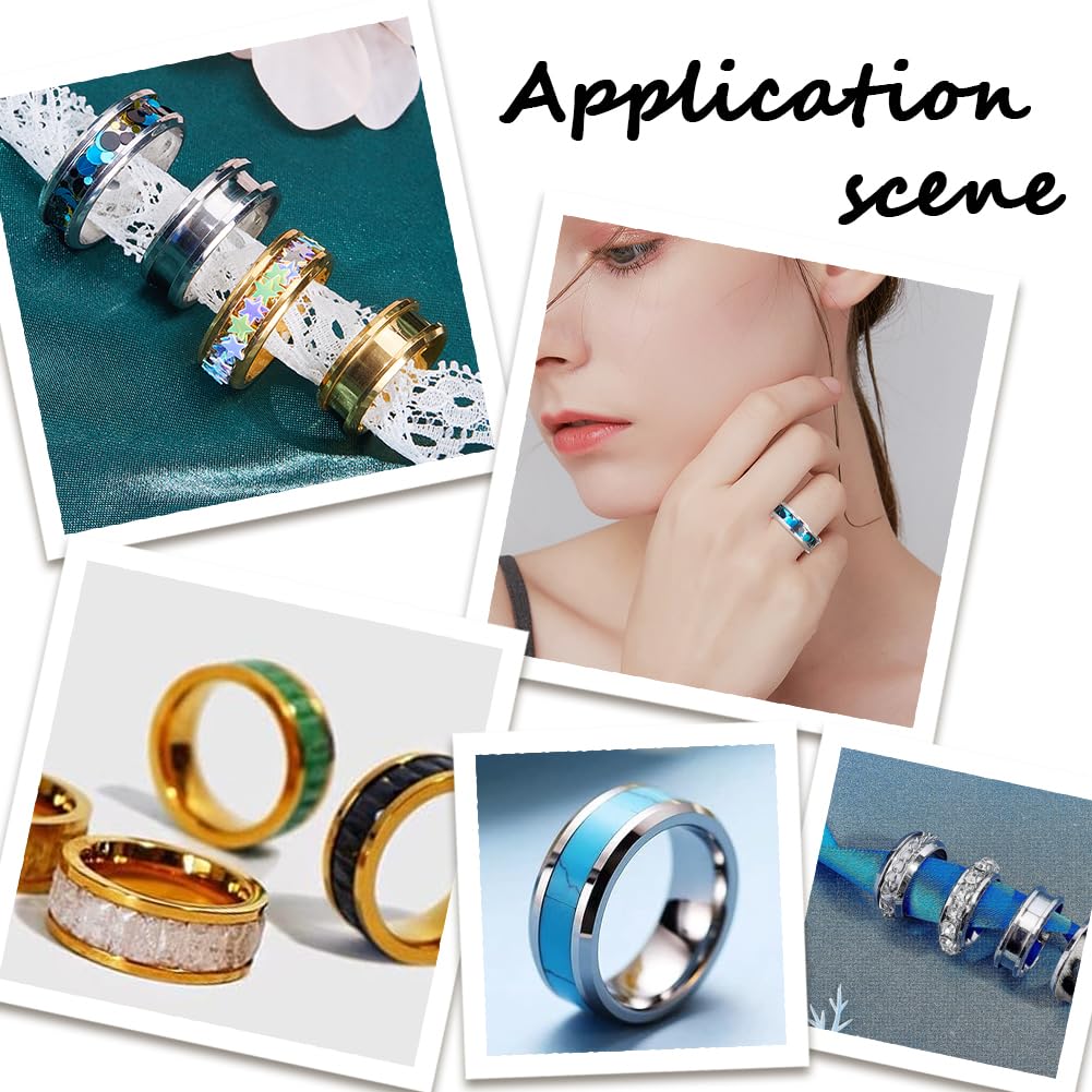 Jewelry Ring Core Blanks For Inlay Blank Rings SUNNYCLUE Box 12Pcs