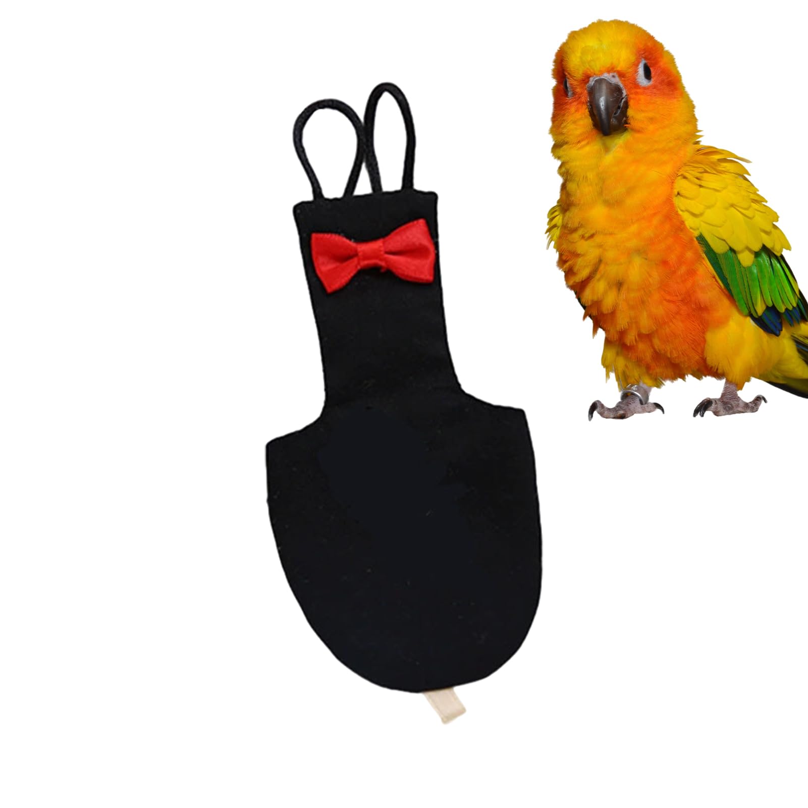 Fukamou Bird Clothes | Bow Tie Cotton Pigeon Diaper with Waterproof Inner Layer - Adjustable Bird Diaper Suit, Parrot Nappy Clothes for Macaw African Budgies Parakeet Cockatiel