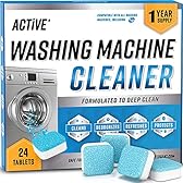Washing Machine Cleaner 24 Tablets - Deep Cleaning Descaler Pods For HE Front Loader & Top Load Washer, Septic Safe Eco-Friendly Deodorizer, Clean Inside Drum And Laundry Tub Seal - 12 Month Supply