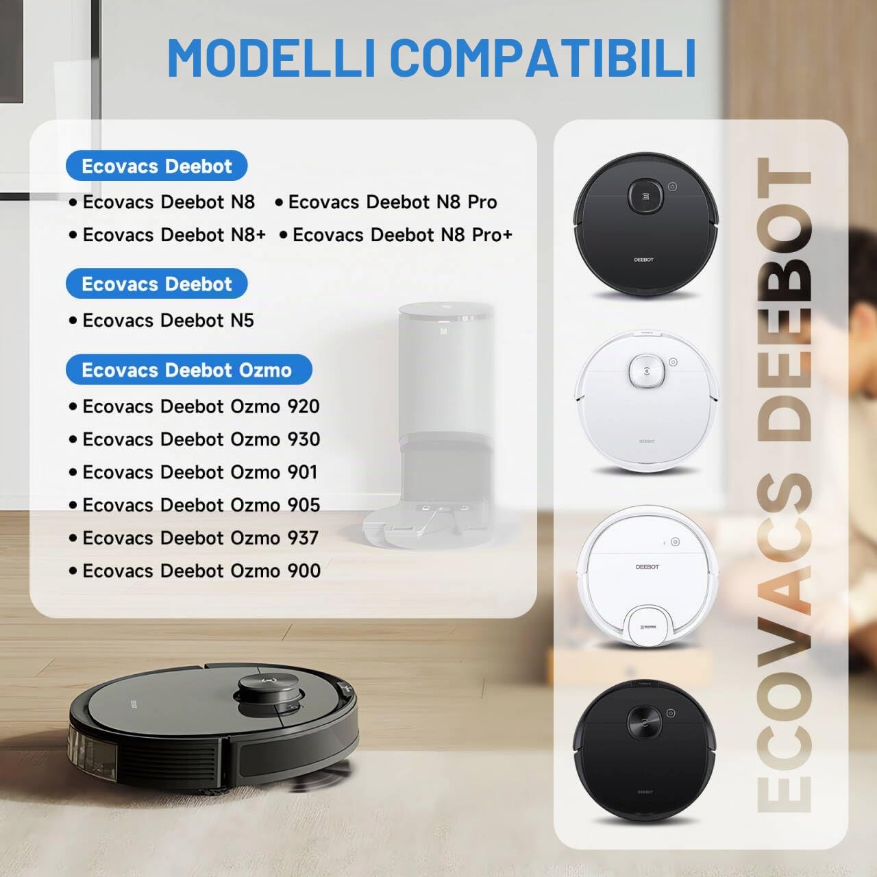 CITYORK Batteria di Ricambio per Ecovacs Deebot N8, N8+, N8 Pro, N8 Pro+, N5 Home, Batteria di ricambio Deebot Ozmo 900, Ozmo 901, Ozmo 905, Ozmo 920, Ozmo 930,Ozmo 937-14,4V/4500mAh
