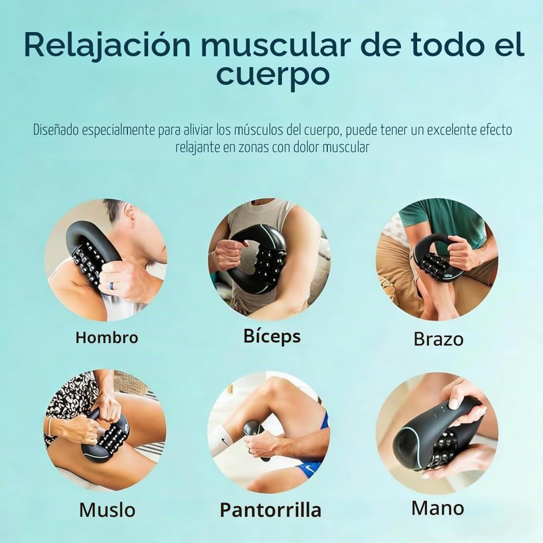 2026 New Electric Handheld Rolling Massager, 20cm Rechargeable Portable Electric Deep Tissue Massage Roller, Powerful, 3-Speed Rolling Percussive Muscle Roller for Legs, Back, Shoulders (Black)