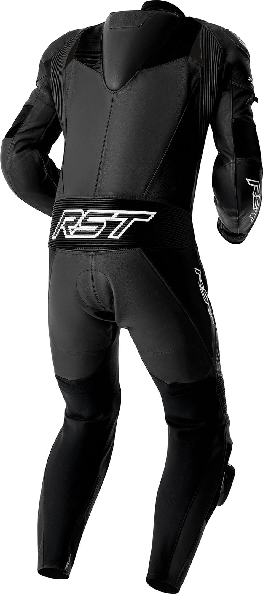 RST Tractech Evo D3O Combinaison en cuir de moto perforée en une pièce, noir/blanc, 56