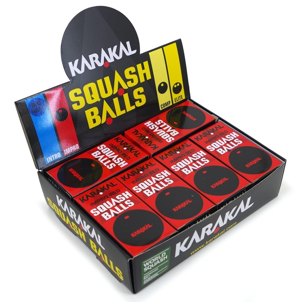 Karakal Balles de Squash Point Rouge 12 Pièces