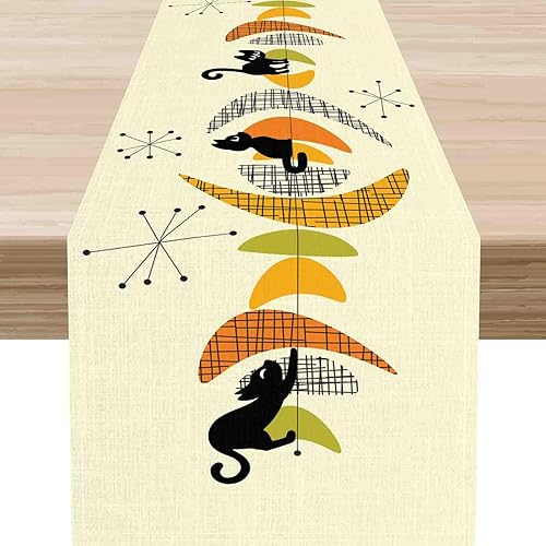 Miniatura 26 de Groovy - Camino de mesa floral retro de los años 70, hippie floral, rosa funky, bonita flor trippy decoración de mesa auxiliar para el hogar,