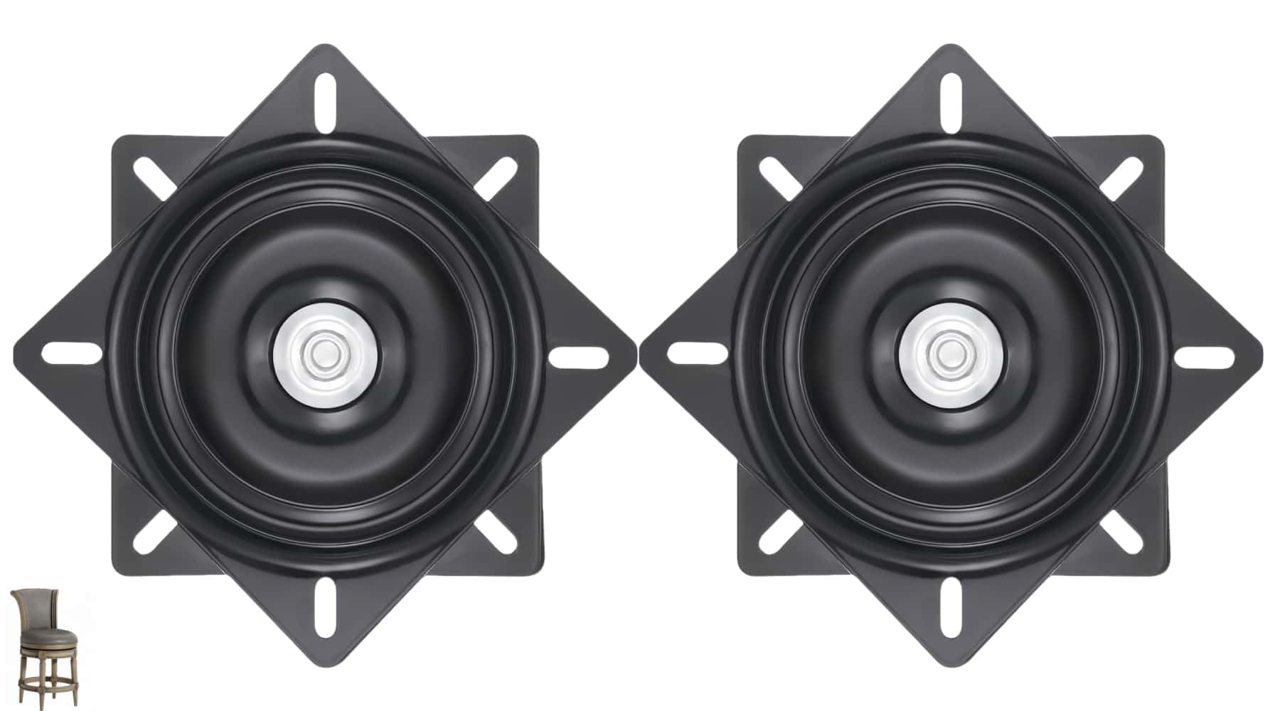 6Inch Heavy Duty Bar Stool Swivel Plate,Chair Base with Solid Ring of Ball Bearings, 400lbs Capacity Replacement Seat Parts Lazy Susan Hardware for