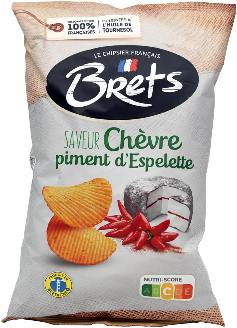 Chips Chevre & Piment d'Espelette 125g (Brets Goat Cheese & Espelette Chili Pepper Chips 125g)