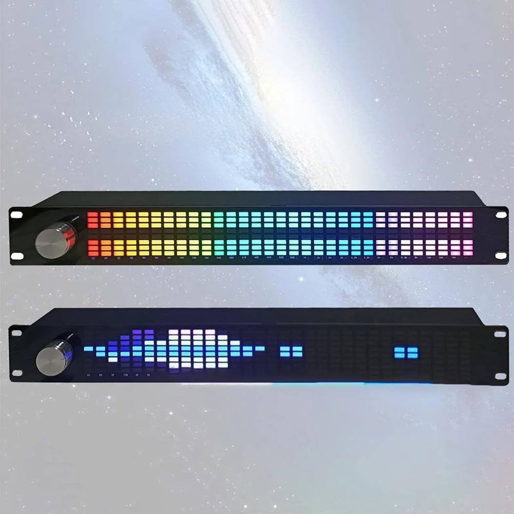 LED-Musikspektrumanzeige, 31-Band Musik-Spektrum Analyzer 15-Band Digitaler Equalizer, Dual-Kanal, Eingebaute Effekte, AGC-Steuerung, Für Bühne Heimkino Karaoke Performance