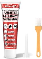 AstraVox White Lithium Grease, Multi-Purpose Lubricant Lithium Grease with Brush for Hinges, Bearings, Gears, and Garage Doors, Ideal for Automotive, Marine, Industrial, and Household Use (1)