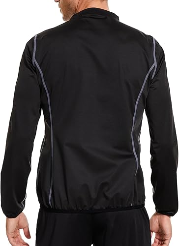 Miniatura 3 de LAZAWG Traje de sauna para hombre, trajes de sudor, chaqueta de entrenamiento, top hombre, sudor, cremallera, adelgazamiento, fitness