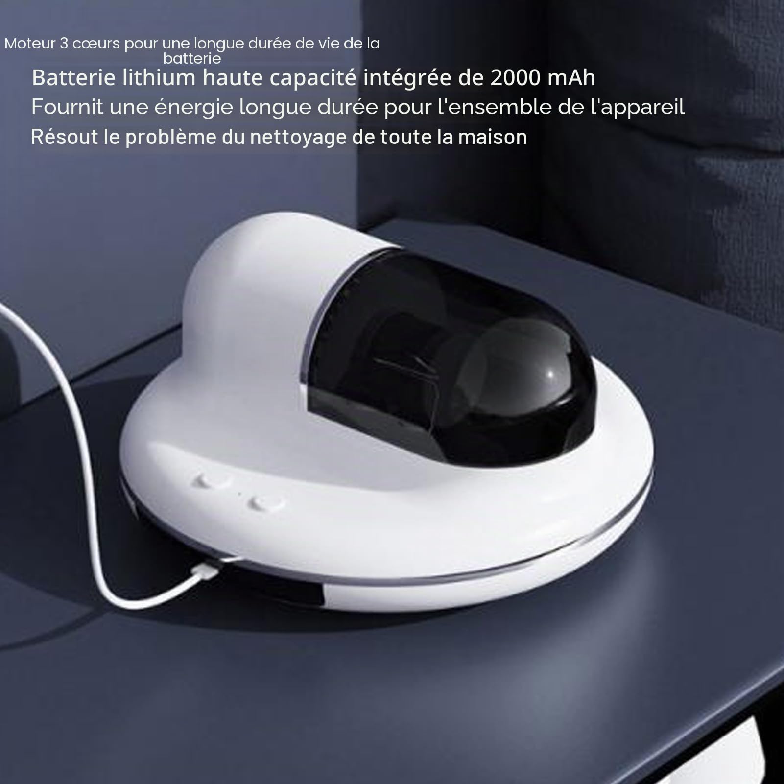 Aspirateur pour Matelas de Lit, Robot sans Fil Ultraviolet, Petit Produit de Nettoyage, Anti-acariens, Déshumidification, Balayeuse sous Vide, Aspiration d'acariens pour