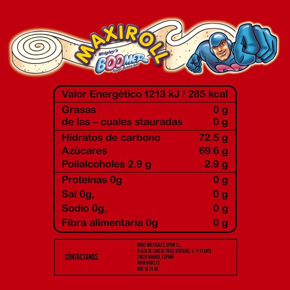 Boomer MaxiRoll Chicle de Fresa en Rollo (12 x 180cm de chicle)