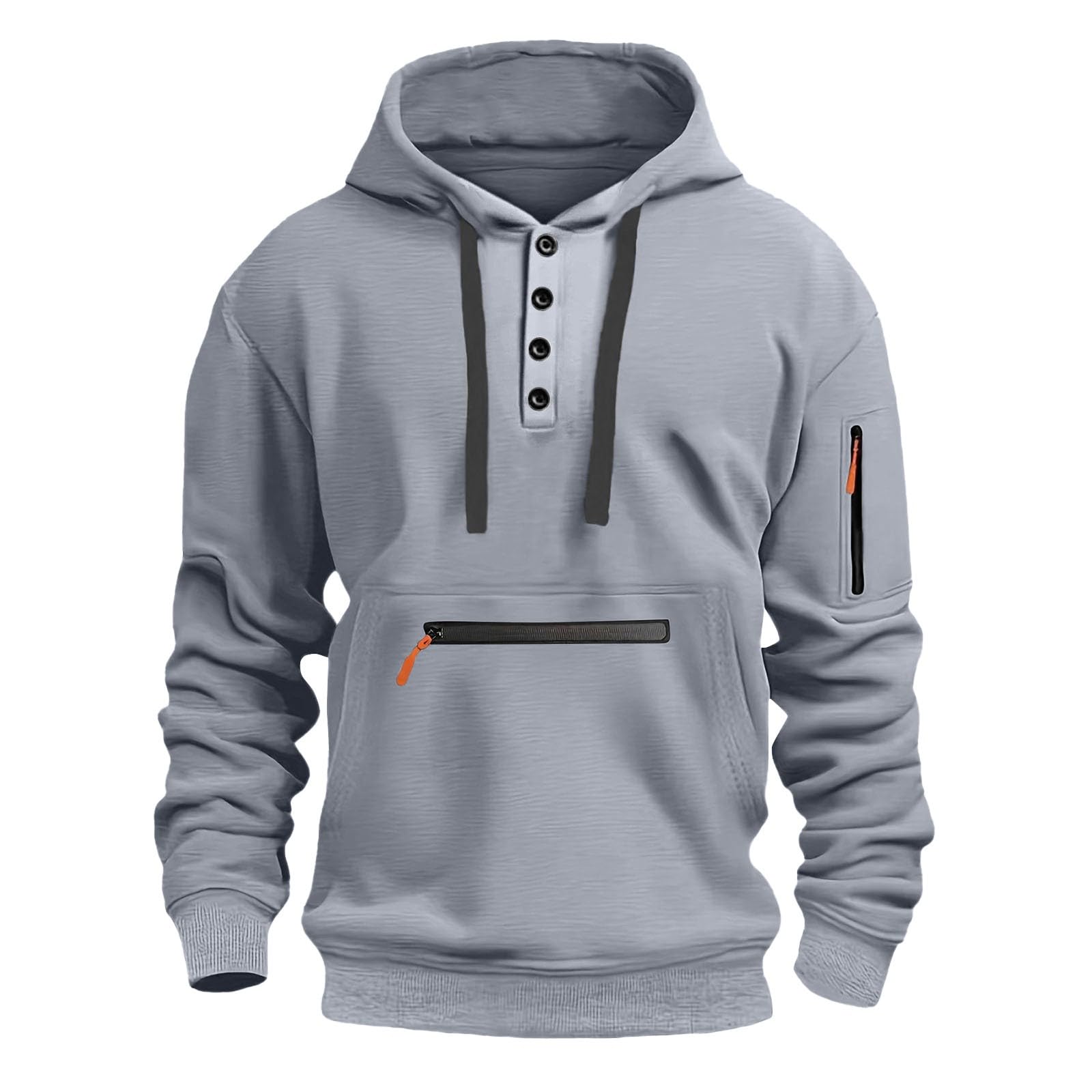 Chaqueta Verano Hombre Sudadera Informal De Manga Larga con Botones Y Medio Botón para Hombre, Otoño E Invierno Sudaderas Futbol Ropa Trabajo Hombres Cremallera Jersey Corta Entretiempo