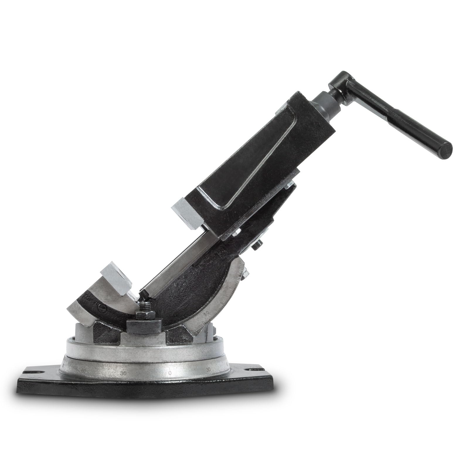 EBERTH Etau de machine rotatif et basculant en acier moulé, Max. Largeur de serrage 80mm, largeur des mors 100mm, étau pour perceuse, étau pour perceuse, basculant de 0° à 90°, pivotant à 360