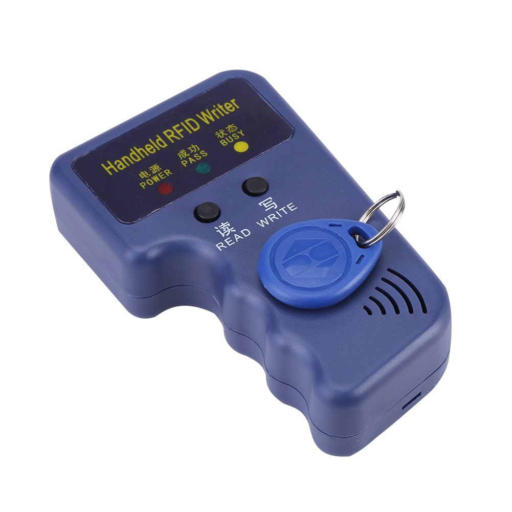 RFID-Karten-Kopierer, tragbarer Schreiber/Leser/Duplikator 125 KHz + blaues ID-Etikett 10 Stück