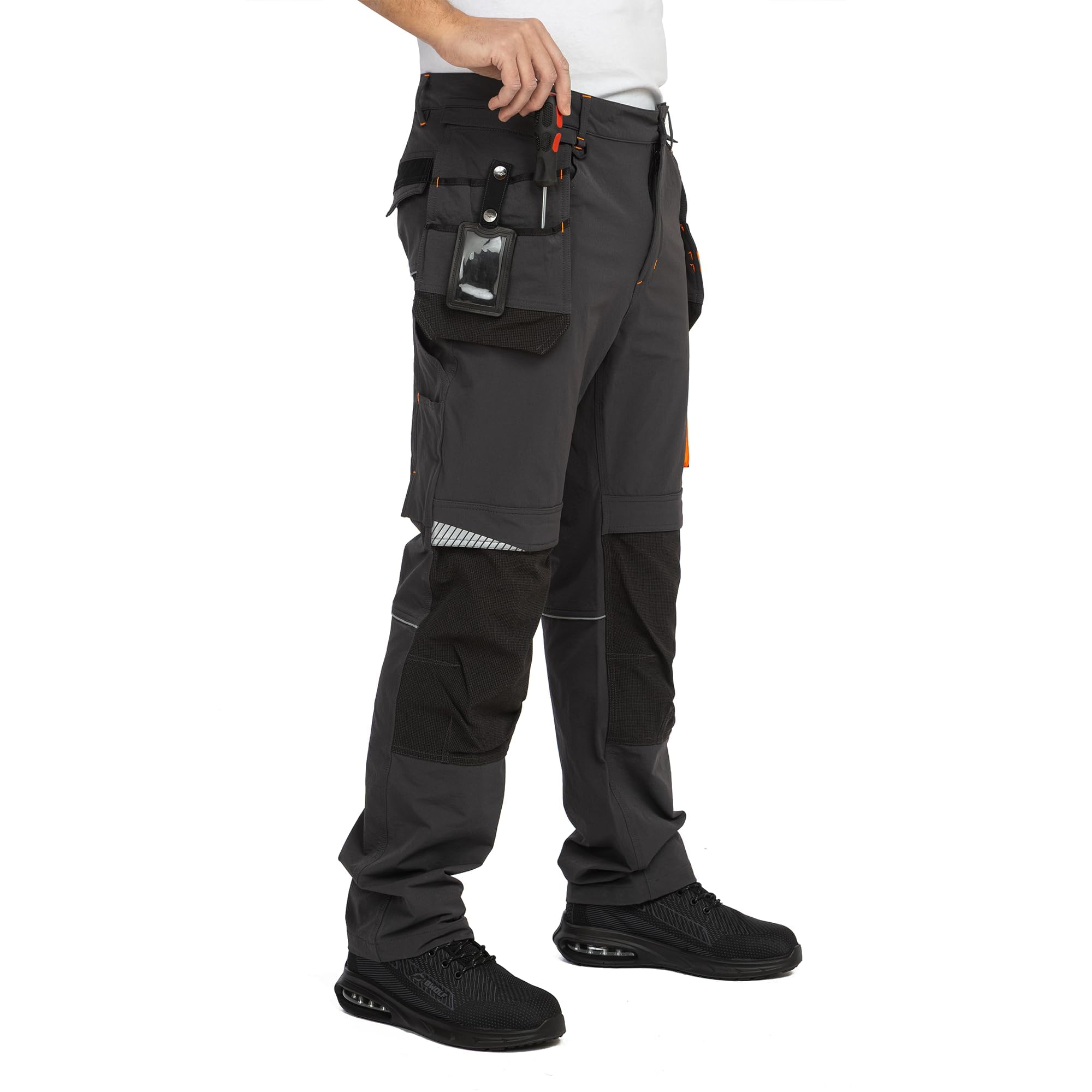BWOLF Vector - Pantalones cortos de trabajo para hombre, robustos y flexibles, 90% nailon, 10% elastano, ligeros, elásticos, con bolsillos
