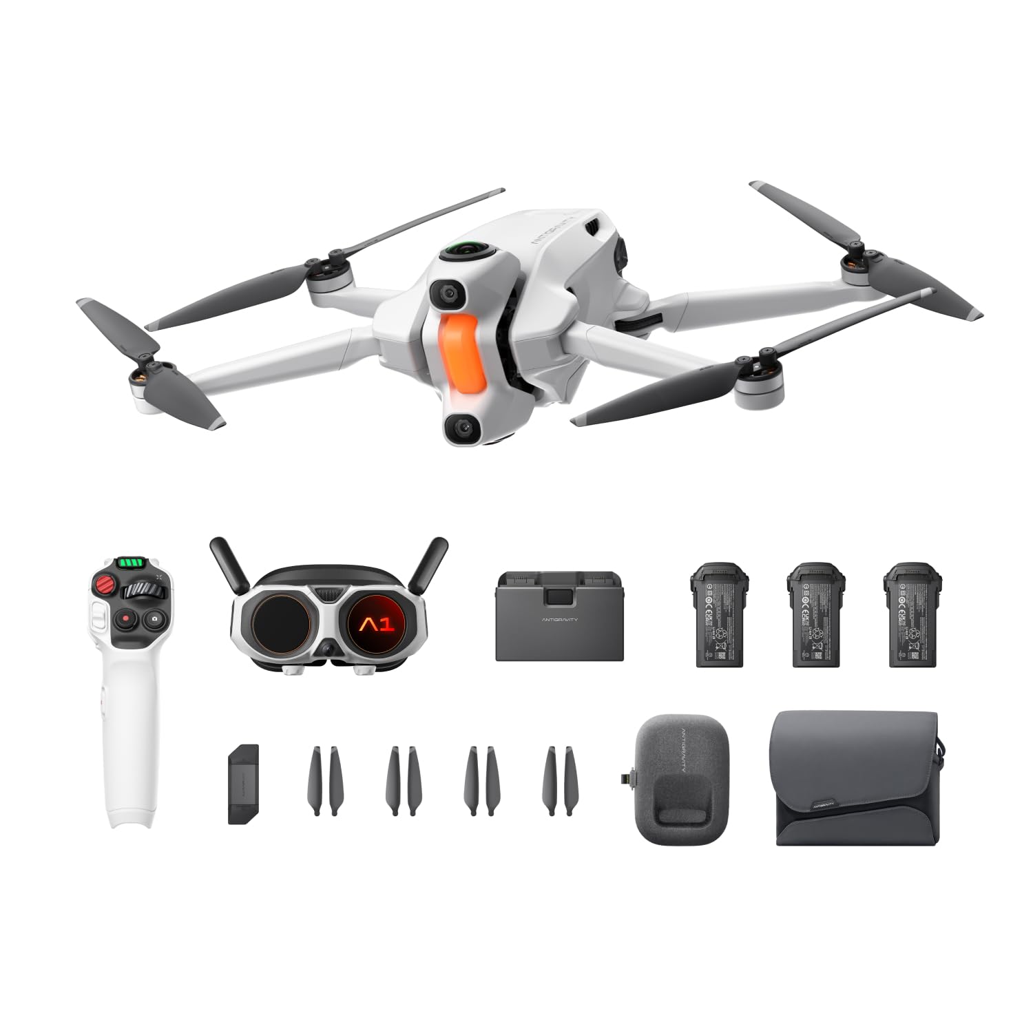 Antigravity A1 Pack Infinity (3 batterie ad alta capacità) – Drone 360 8K per voli immersivi, Punta e vola, anticollisione, Deep Track, ritorno automatico, trasmissione a 10 km, editing automatico