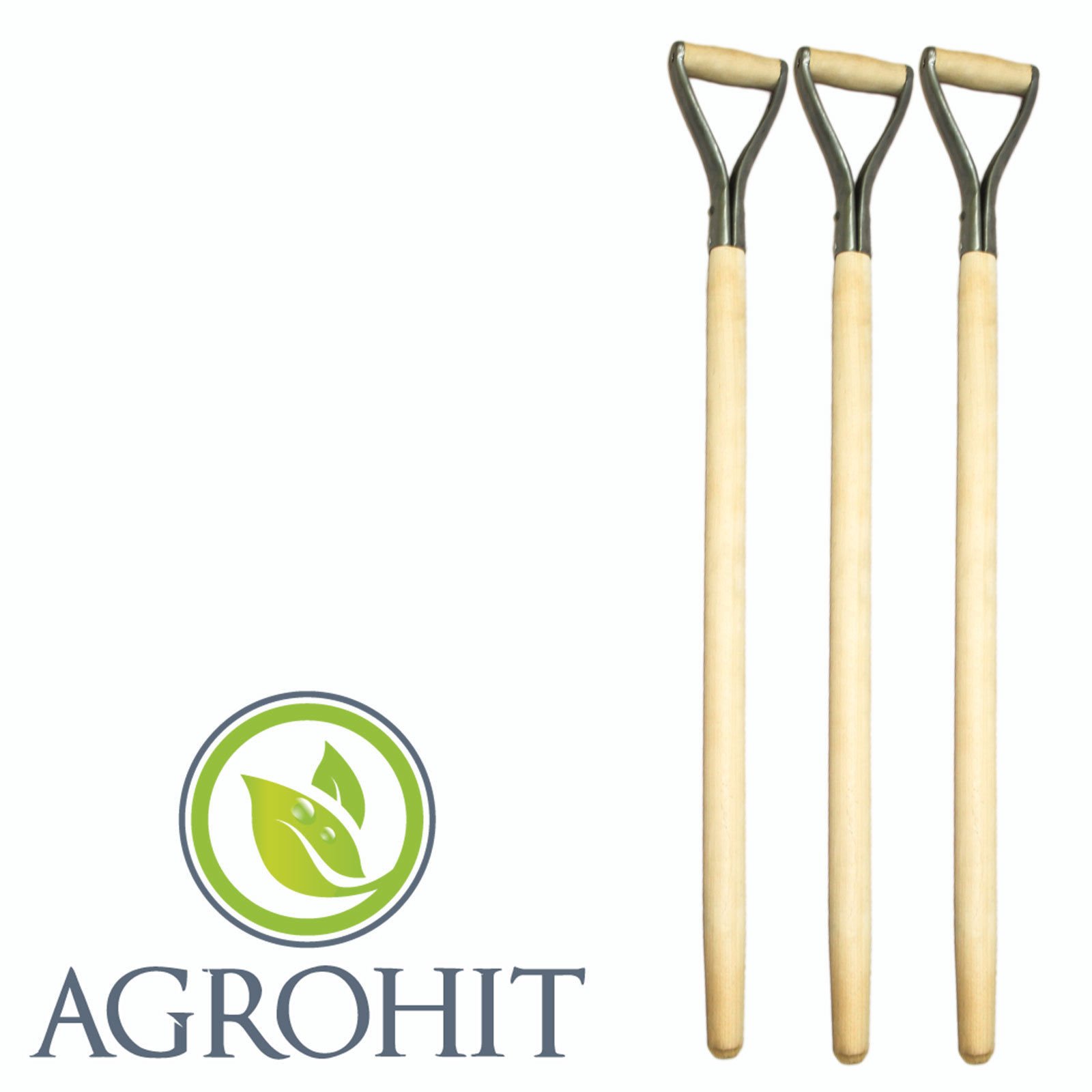 laguz 3X Spatenstiel Grabegabel Spatengabel Stiel Holzstiel D Griff Ø 38 mm 100cm