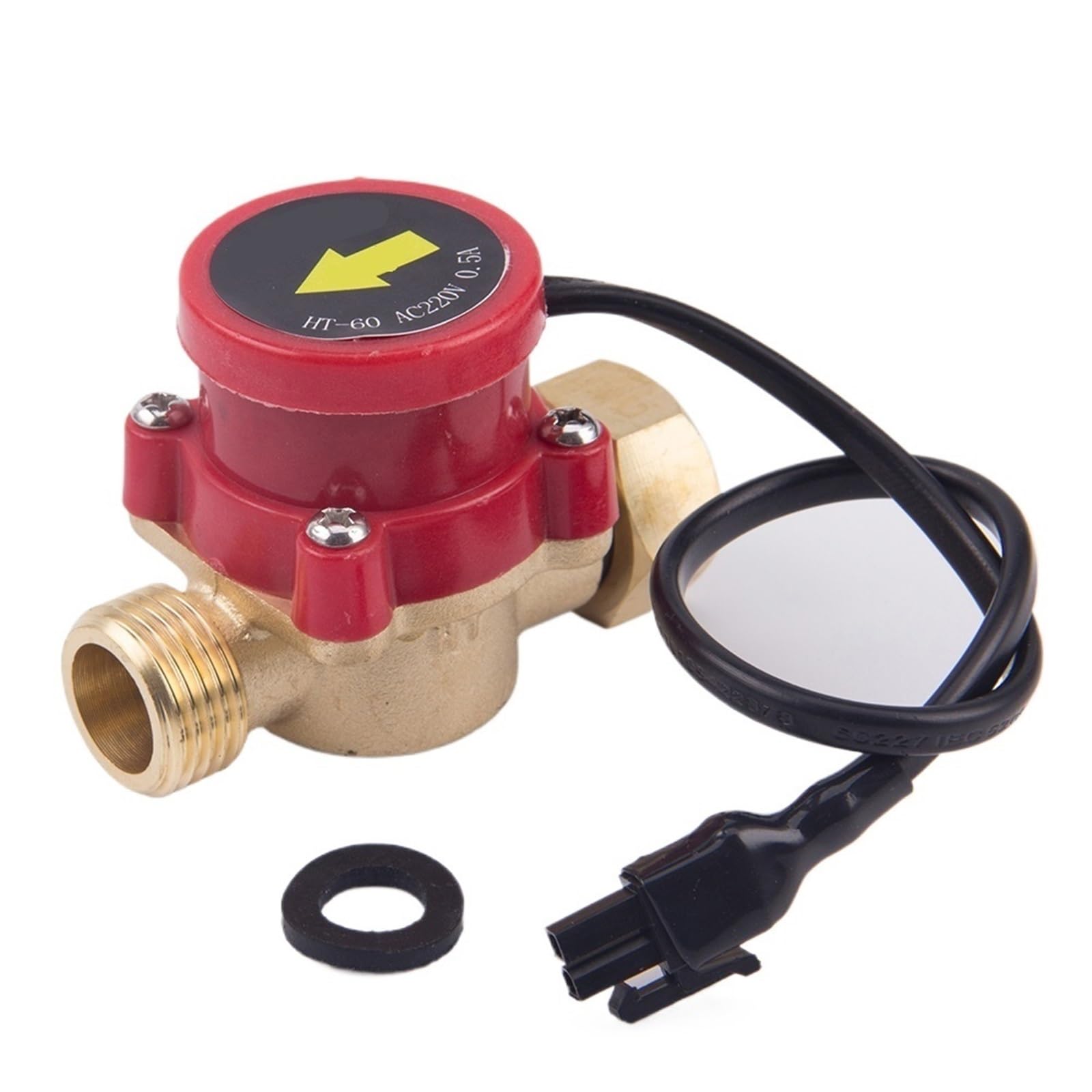 1 pieza de 60 W, interruptor de sensor de flujo, amplificador de presión de latón, válvula de control automático, piezas de repuesto for bomba de agua(HT-120 32MM-20MM)
