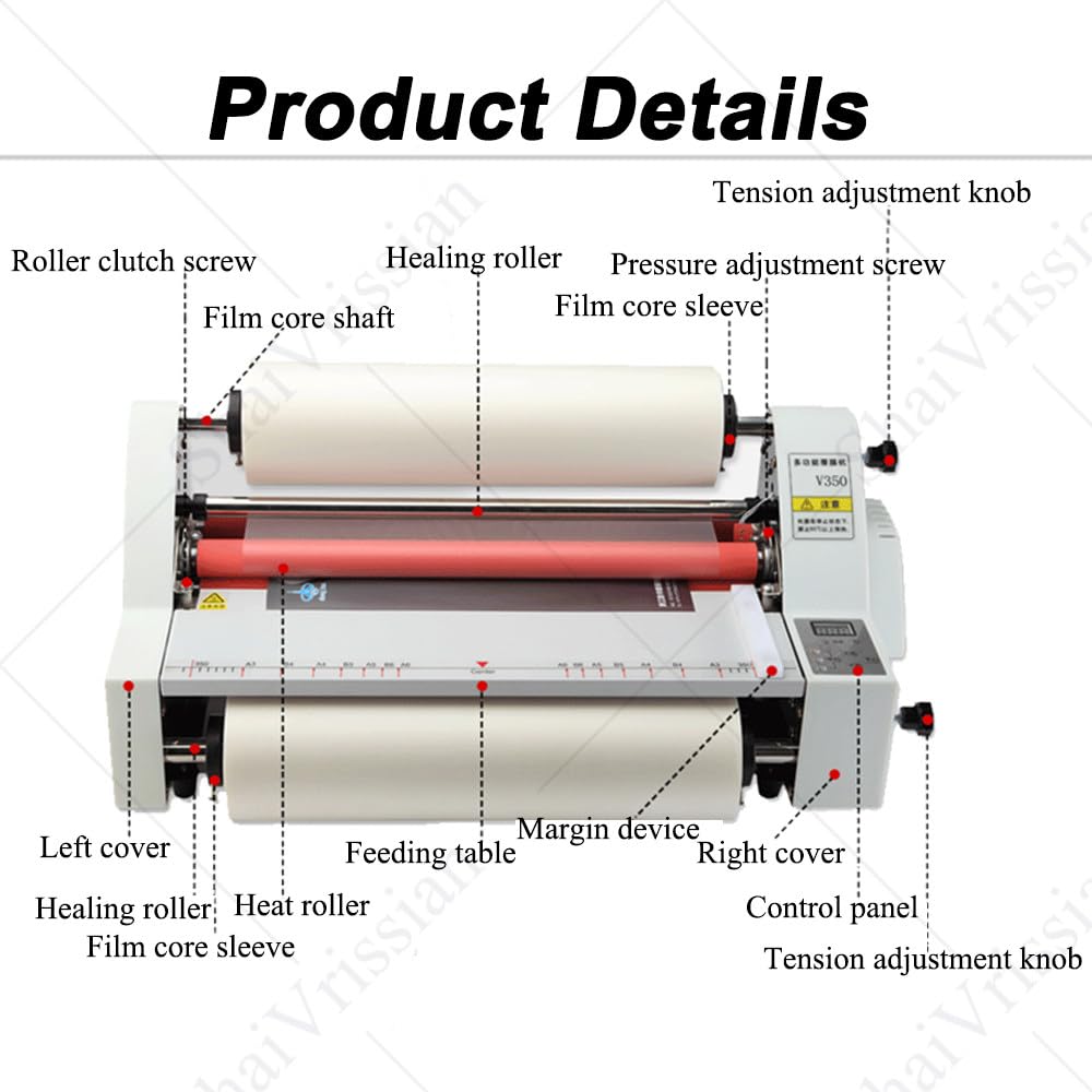 Laminatrice Termica Multifunzione,Plastificatrice con Pellicola,Spessore di Laminazione 0,1-5 Mm,Controllo Precisione Temperatura,per Creativi E Ufficio V480