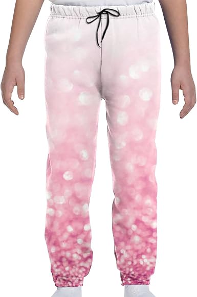 Amazon.com: HSXOOW Pantalones de chándal juvenil con purpurina rosa para  niño y niña con bolsillos : Ropa, Zapatos y Joyería