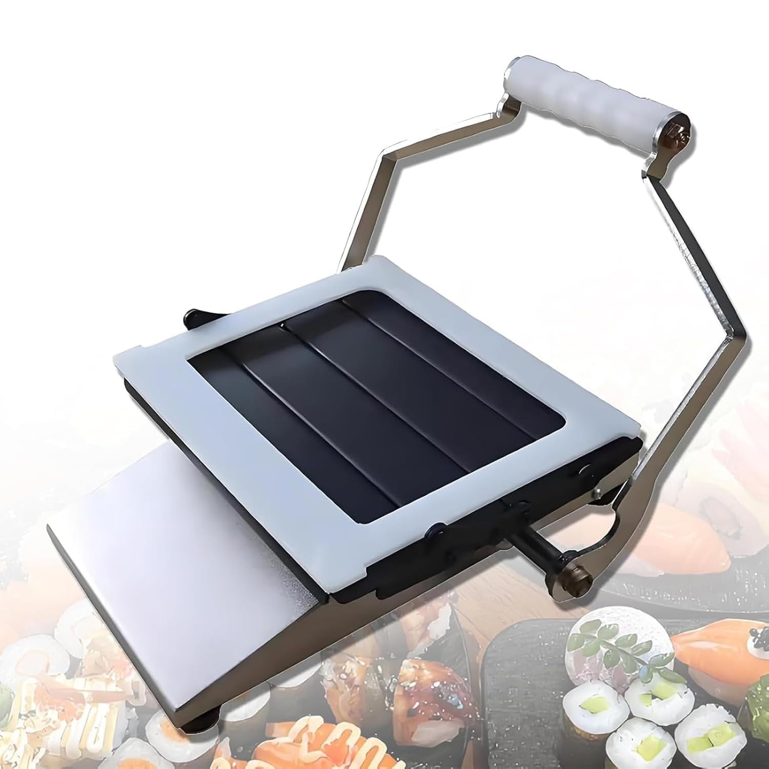 Sushi-Rollenherstellungsmaschine, Edelstahl, quadratisch, Schablonengröße 35/45 mm, ideal für Cafeteria, Anfänger, Heimwerker, Kinder-Lunch-Bento