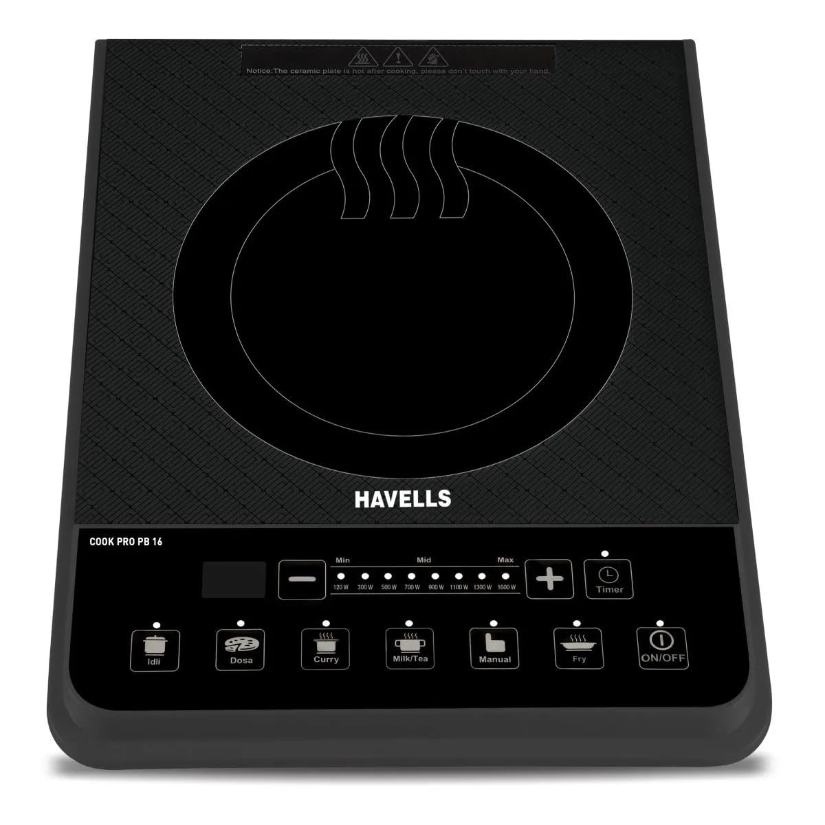 Havells Induction Cooktop Stove EVO Cook PB16 1600 Watt (3 year warranty, Black)-image-46