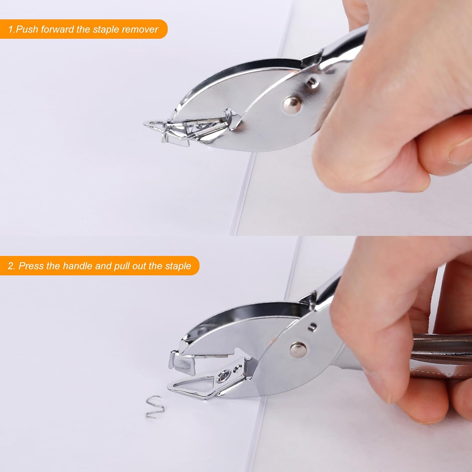 Professional Metal Staple Remover Tool - Premium Steel Construction, Easy-Grip Ergonomic Handheld Design, Durable Staple Puller for Office Desk, Teacher Supplies & Home image 2