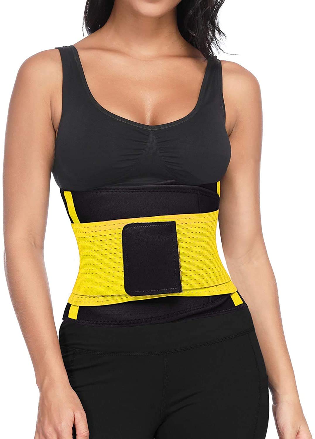 LEOPAX Waist Stomach Belt Shaper Fitness Belt Yoga Wrap Hot Belt Unisex Weight Loss Back Pain Gym Running Travel Tummy Workout Belt-Yellow (B07XX9Y56B) Amazon Price History, Amazon Price Tracker